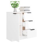 vidaXL Buffet Blanc brillant 60x30x70 cm Bois d'ingénierie