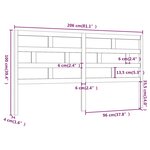 vidaXL Tête de lit Blanc 206x4x100 cm Bois massif de pin