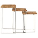 vidaXL Tables gigognes 3 Pièces avec bord vivant bois massif d'acacia