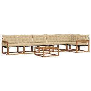 vidaXL Ensemble de canapés d'extérieur 7 Pièces Naturel et Beige