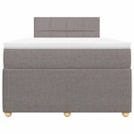 vidaXL Sommier à lattes de lit avec matelas taupe 120x190 cm tissu