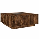 vidaXL Table basse avec LED infini chêne fumé 100x100x40 cm