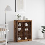vidaXL Buffet avec éclairage LED en vieux bois 41x37x100 cm