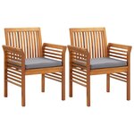 vidaXL Ensemble à manger d'extérieur 5 Pièces et coussins Acacia solide
