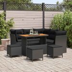 vidaXL Ensemble de canapé de jardin 9 Pièces Noir polyrotin
