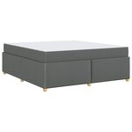 vidaXL Cadre de lit avec matelas Gris foncé 180 x 200 cm tissu