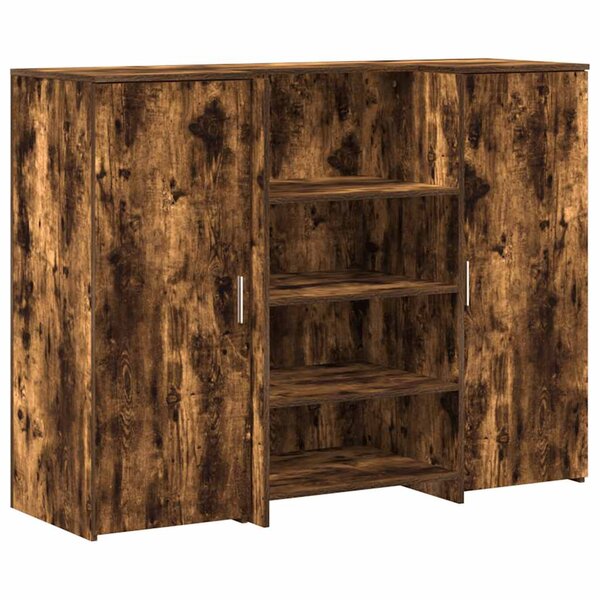 vidaXL Bureau de réception chêne fumé 135x50x103 5cm bois d'ingénierie