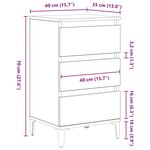 vidaXL Cabinet de chevet Chêne noir 40 x 35 x 70 cm Bois d'ingénierie