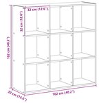 vidaXL Bibliothèque chêne artisanal 102x32x102 cm bois d'ingénierie