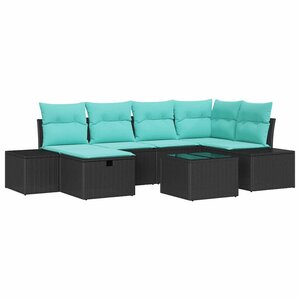 vidaXL Ensemble de Canapés avec coussin 3 Pièces polyrotin