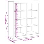 vidaXL Buffet avec éclairage LED en vieux bois 41x37x100 cm