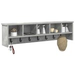 vidaXL Porte-manteau mural avec étagère Gris béton 100 x 16 x 26 cm