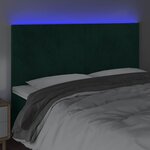 vidaXL Tête de lit à LED Vert foncé 160x5x118/128 cm Velours