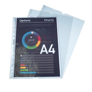 Bloc 50 Pochettes Perforées Pp Lisse Quick Doc - A4 - Cristal - X 20 - Exacompta
