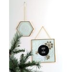 4 cadres en verre vintage - carré avec chaîne métallique - 20 x 20 cm