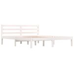 vidaXL Cadre de lit Bois de pin massif 150x200 cm Blanc très grand