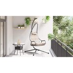 vidaXL Chaise suspendue Pliant Manuel Taupe 94 x 107 x 196.5 cm Acier