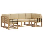 vidaXL Ensemble de canapés d'extérieur 6 Pièces Blanc et Beige
