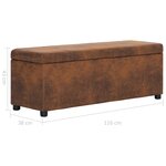 vidaXL Banc avec compartiment de rangement 116 cm Marron Similicuir