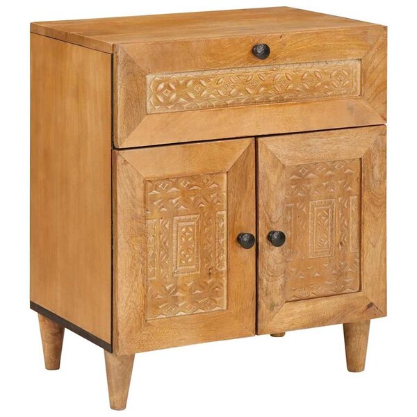 vidaXL Table de chevet avec tiroir Marron clair 50 x 33 x 60 cm