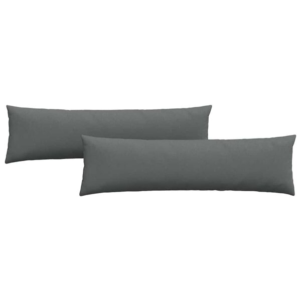 vidaXL Coussins de canapé 2 Pièces Gris foncé 145 x 40 cm tissu