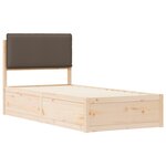 vidaXL Cadre de lit avec tête de lit rembourrée Taupe 75 x 190 cm