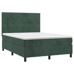 vidaXL Sommier à lattes de lit avec matelas LED Vert foncé 140x190 cm