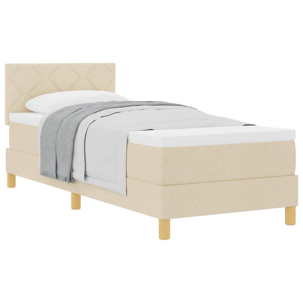 vidaXL Lit à ressorts avec matelas Crème 80 x 200 cm tissu