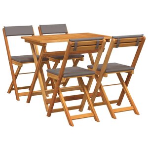 vidaXL Ensemble bistrot 5 Pièces Marron Bois d'acacia massif