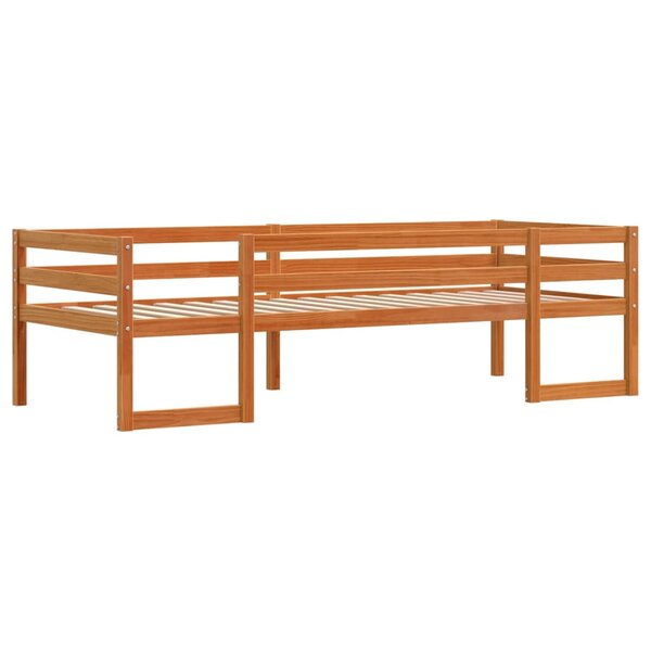 vidaXL Cadre de lit pour enfants brun cire 90x200cm bois de pin massif