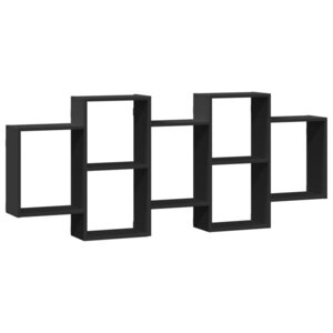 vidaXL Étagère murale noir 159x18x65 cm bois d'ingénierie