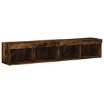 vidaXL Meubles TV avec lumières LED 2 Pièces chêne fumé 80x30x30 cm