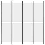 vidaXL Cloison de séparation 4 panneaux Blanc 200x200 cm Tissu