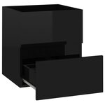 Vidaxl armoire d'évier avec lavabo intégré noir brillant aggloméré