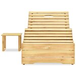 vidaXL Chaise longue avec table Bois de pin imprégné de vert