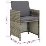vidaXL Ensemble à manger d'extérieur 9Pièces et coussins Résine tressée