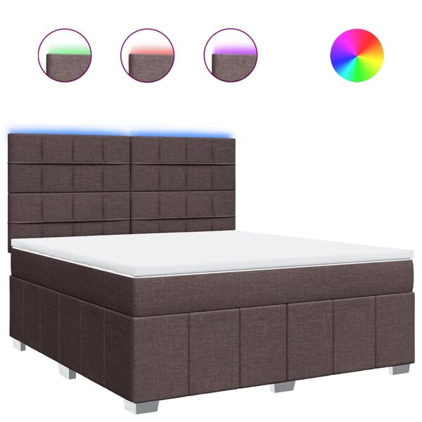 vidaXL Sommier à lattes de lit avec matelas Marron foncé 180x200 cm