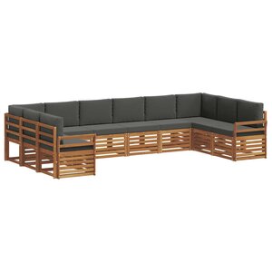 vidaXL Ensemble de canapé d'angle 10 Pièces Naturel et Anthracite