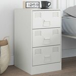 vidaXL Table de chevet blanc 34 5x39x62 cm acier