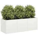 vidaXL Jardinière blanc 120x40x40 cm acier laminé à froid