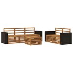 vidaXL Ensemble de canapés d'extérieur 6 pc Naturel