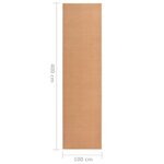 Vidaxl tapis bcf beige 100x400 cm