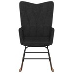 vidaXL Chaise à bascule avec repose-pied Noir Tissu