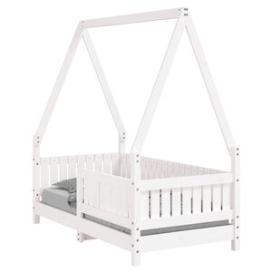 vidaXL Cadre de lit pour enfant blanc 70x140 cm bois de pin massif