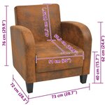 vidaXL Fauteuil Marron Similicuir daim