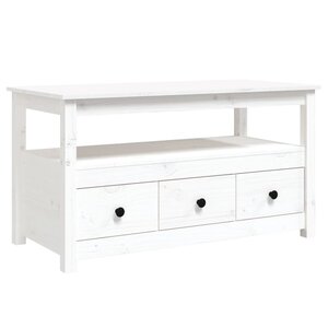 vidaXL Table basse Blanc 102x49x55 cm Bois massif de pin