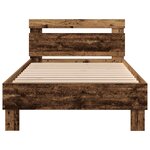 vidaXL Cadre de lit avec bandes LED Bois ancien Bois d'ingénierie