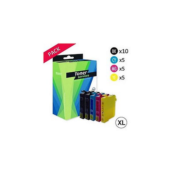 Compatible Epson T1636 Pack 25 cartouches Noir/Couleurs 16XL (Stylo plume)