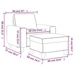 vidaXL Fauteuil avec repose-pied Crème 60 cm Tissu