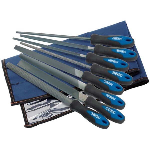 Draper Tools Jeu de limes et de râpe d'ingénieur 8 Pièces 200 mm 44961